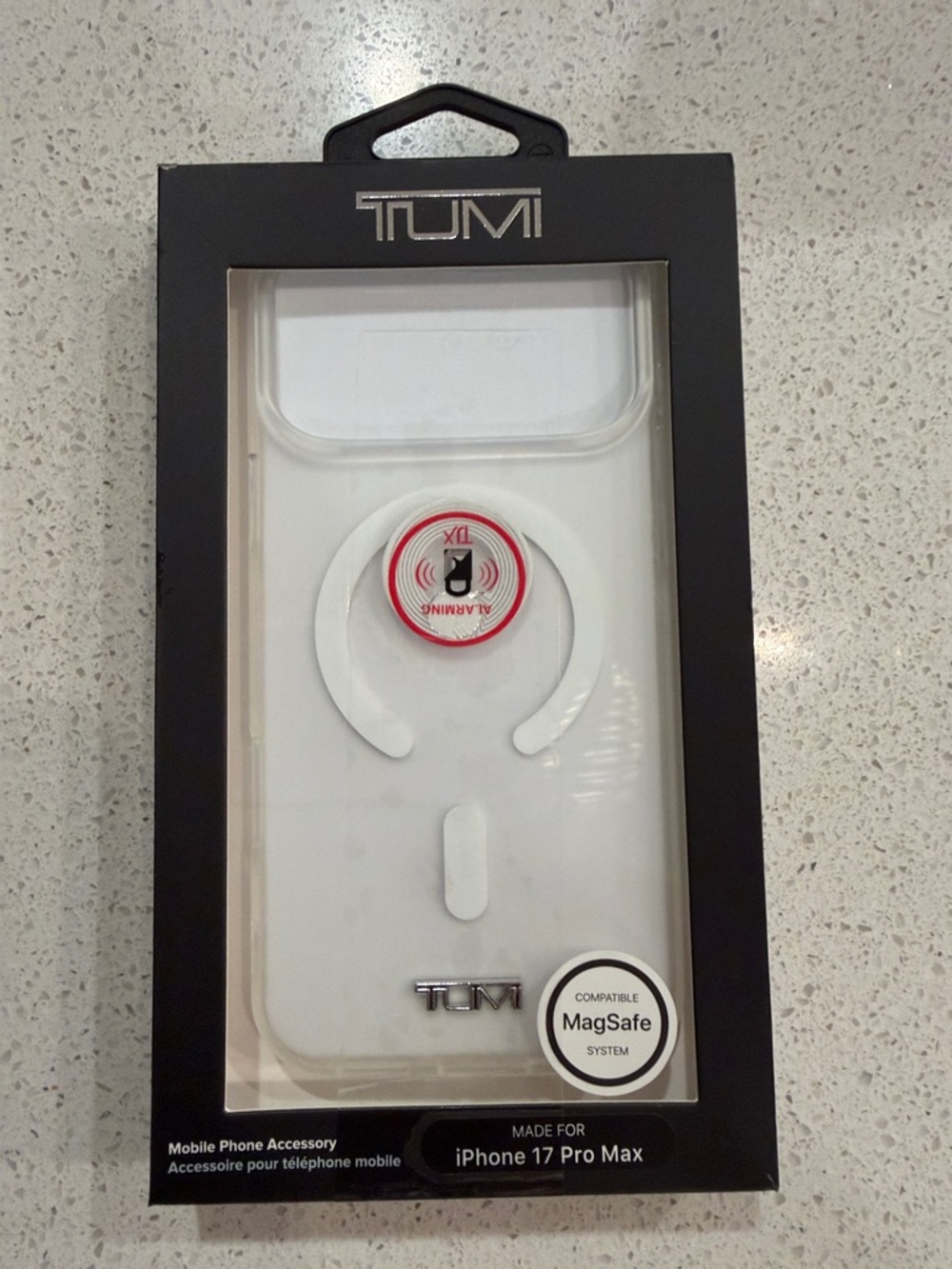 TUMI White MagSafe-Compatible iPhone 17 Pro Max Case with TUMI Logo